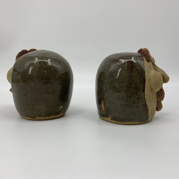 Vintage cat jarosz pottery funny face pottery 3D Salt Pepper Shakers 1984 - Picture 10 of 16